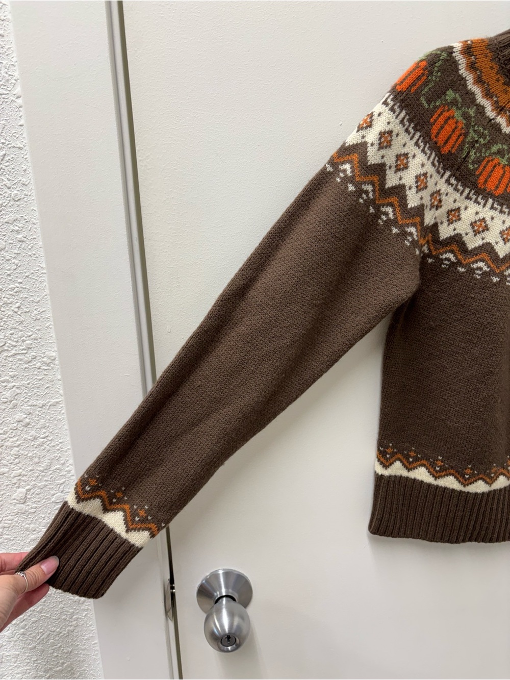 Kiel James Patrick Brown Cozy Pumpkin Crewneck Sweater - Picture 3 of 7